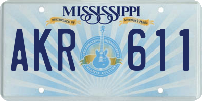 MS license plate AKR611