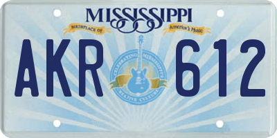 MS license plate AKR612