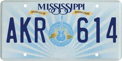 MS license plate AKR614