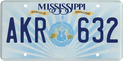 MS license plate AKR632