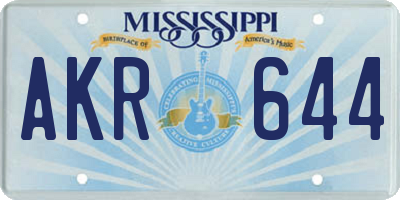 MS license plate AKR644
