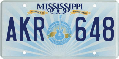 MS license plate AKR648