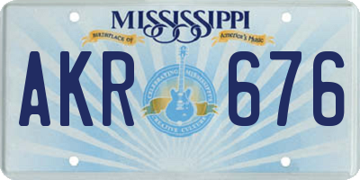 MS license plate AKR676