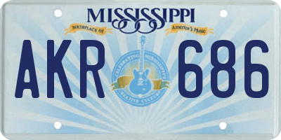 MS license plate AKR686