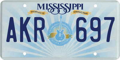 MS license plate AKR697