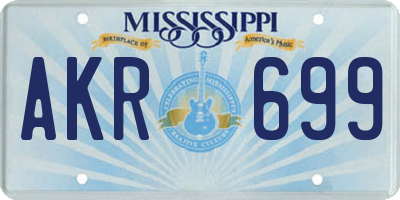 MS license plate AKR699