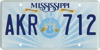 MS license plate AKR712
