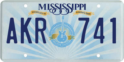 MS license plate AKR741
