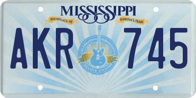 MS license plate AKR745