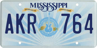 MS license plate AKR764