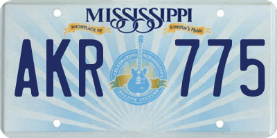 MS license plate AKR775