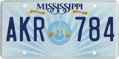 MS license plate AKR784
