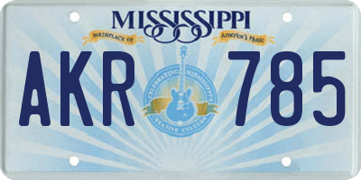 MS license plate AKR785