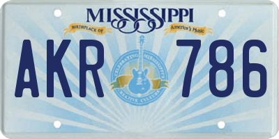 MS license plate AKR786