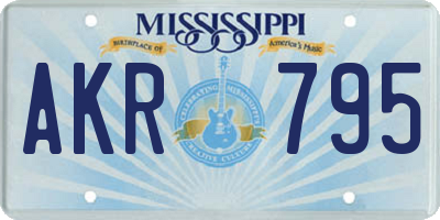 MS license plate AKR795