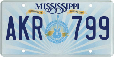 MS license plate AKR799
