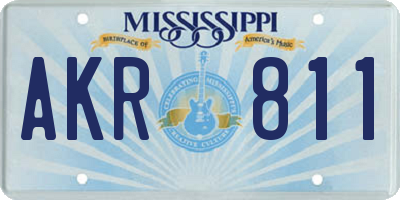 MS license plate AKR811