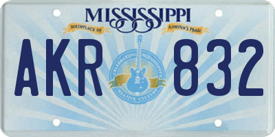 MS license plate AKR832