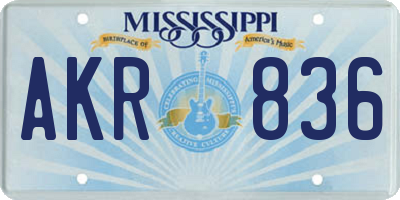 MS license plate AKR836
