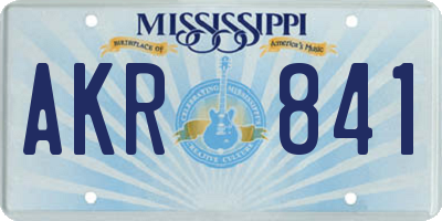 MS license plate AKR841
