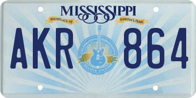 MS license plate AKR864