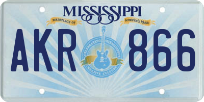 MS license plate AKR866
