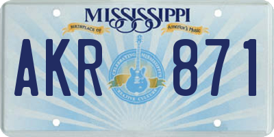 MS license plate AKR871
