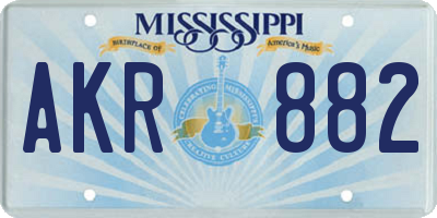 MS license plate AKR882