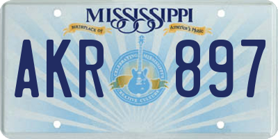 MS license plate AKR897