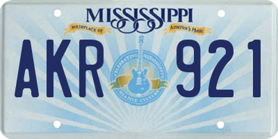 MS license plate AKR921