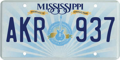 MS license plate AKR937
