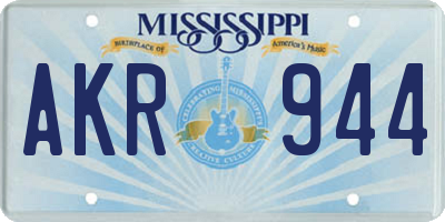 MS license plate AKR944
