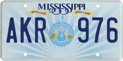 MS license plate AKR976