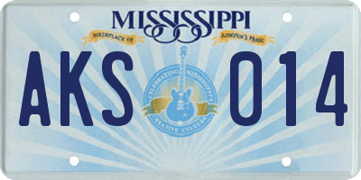 MS license plate AKS014
