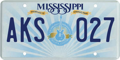MS license plate AKS027