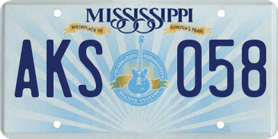 MS license plate AKS058