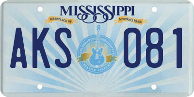 MS license plate AKS081