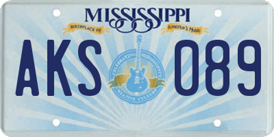 MS license plate AKS089