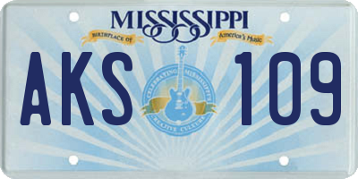 MS license plate AKS109