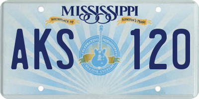 MS license plate AKS120