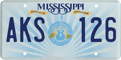 MS license plate AKS126