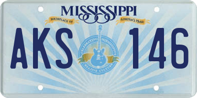 MS license plate AKS146