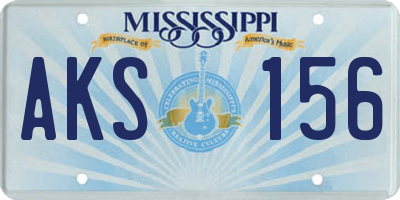 MS license plate AKS156