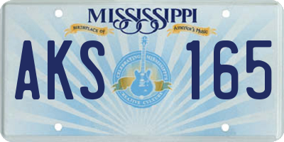 MS license plate AKS165