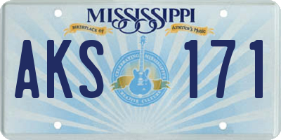 MS license plate AKS171