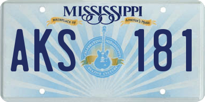 MS license plate AKS181