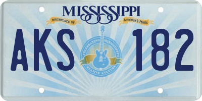 MS license plate AKS182