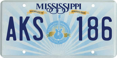 MS license plate AKS186