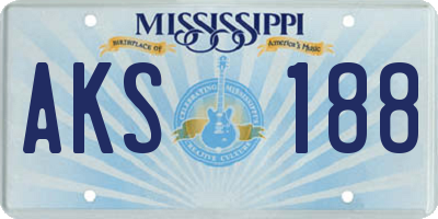 MS license plate AKS188