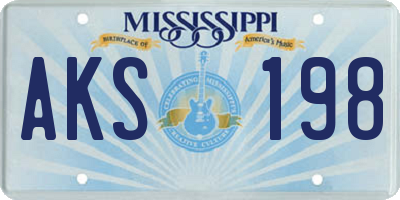 MS license plate AKS198